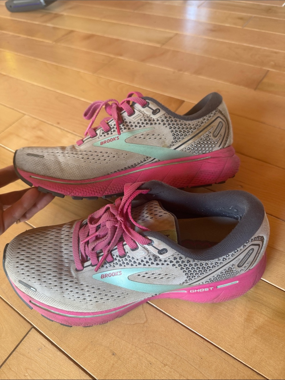 Brooks Ghost Women's Running Shoes - Pink & Mint Accents